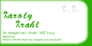 karoly krahl business card